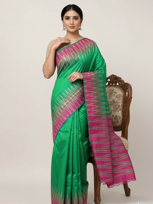 SKU0983 | Indian Soft Bishnupuri Katan Silk Saree | Batik Saree | Premium Quality - Dry Wash Only, Yes