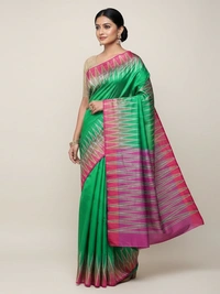 SKU0983 | Indian Soft Bishnupuri Katan Silk Saree | Batik Saree | Premium Quality - Dry Wash Only, Yes
