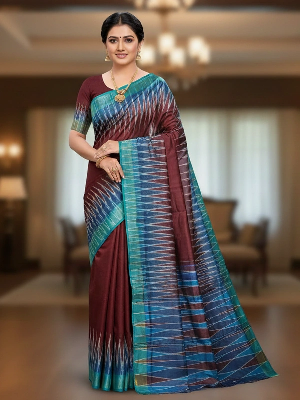 SKU0985 | Indian Soft Bishnupuri Katan Silk Saree | Batik Saree | Premium Quality - Dry Wash Only, Yes