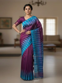 SKU0987 | Indian Soft Bishnupuri Katan Silk Saree | Batik Saree | Premium Quality - Dry Wash Only, Yes