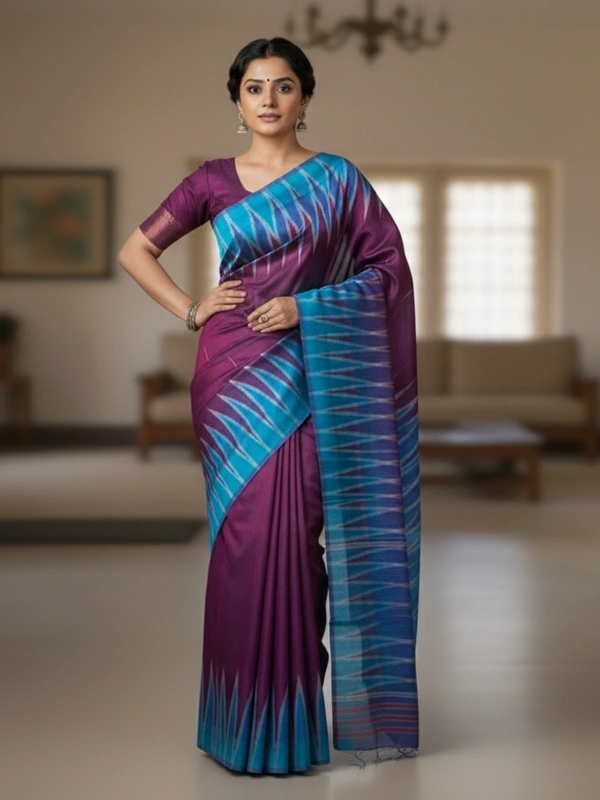 SKU0987 | Indian Soft Bishnupuri Katan Silk Saree | Batik Saree | Premium Quality - Dry Wash Only, Yes