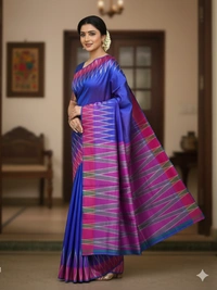 SKU0988 | Indian Soft Bishnupuri Katan Silk Saree | Batik Saree | Premium Quality - Dry Wash Only, Yes