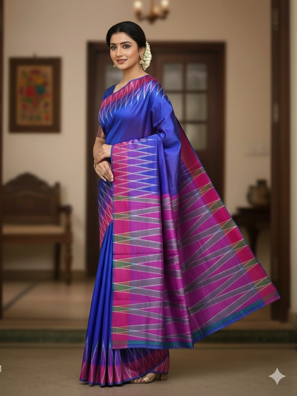 SKU0988 | Indian Soft Bishnupuri Katan Silk Saree | Batik Saree | Premium Quality - Dry Wash Only, Yes