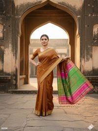 SKU0990 | Exclusive Indian Soft Bishnupuri Katan Silk Saree | Kolakhetra Saree | Premium Quality - Dry Wash Only, Yes