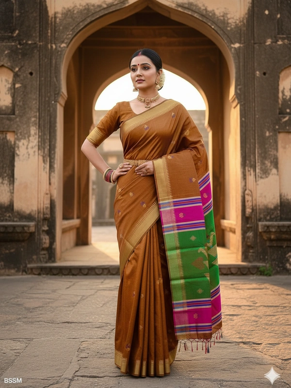 SKU0990 | Exclusive Indian Soft Bishnupuri Katan Silk Saree | Kolakhetra Saree | Premium Quality - Dry Wash Only, Yes