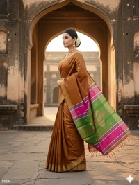 SKU0990 | Exclusive Indian Soft Bishnupuri Katan Silk Saree | Kolakhetra Saree | Premium Quality - Dry Wash Only, Yes