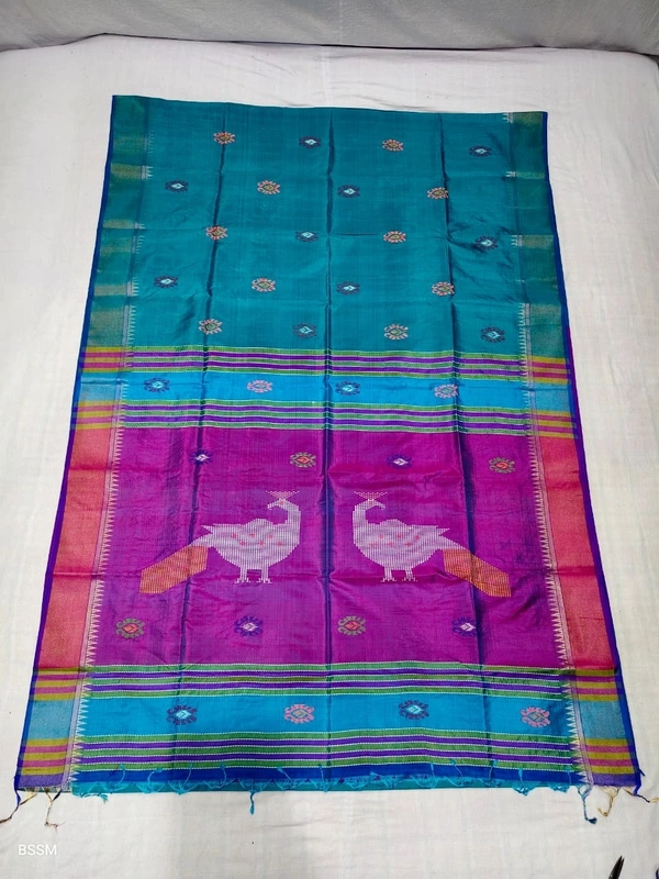 SKU0996 | Exclusive Indian Soft Bishnupuri Katan Silk Saree | Kolakhetra Saree | Premium Quality - Premium Quality Bishnupuri Katan Silk - Kalakhetra Saree, Yes