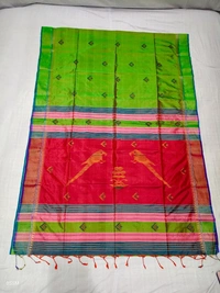 SKU0999 | Exclusive Indian Soft Bishnupuri Katan Silk Saree | Kolakhetra Saree | Premium Quality - Dry Wash Only, Yes