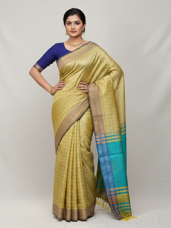 SKU0972 | Indian Soft Bishnupuri Katan Silk Saree | All body Dot Design | Premium Quality - Dry Wash Only, Yes