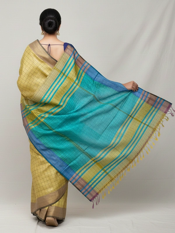SKU0972 | Indian Soft Bishnupuri Katan Silk Saree | All body Dot Design | Premium Quality - Dry Wash Only, Yes