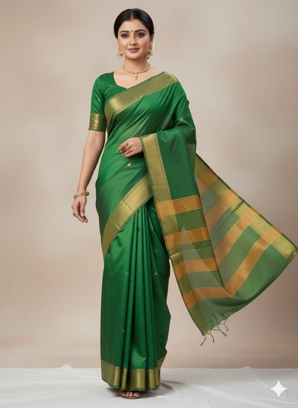 SKU1024 | Exclusive Indian Soft Bishnupuri Katan Silk Saree | Kolakhetra Saree | All Over Chain Motif - Dry Wash Only, Yes