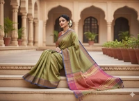 SKU0974 | Indian Soft Bishnupuri Katan Silk Saree | All body Dot Design | Premium Quality - Dry Wash Only, Yes