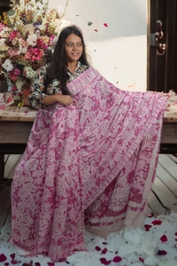 SKU-0333 -> Khadi Cotton -> Ajrakh -> Screen Print - Pink, Ajrakh, Screen Print, All, No