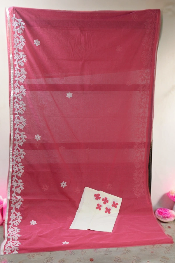 SKU-0373 -> Pure Cotton -> Applic Work Border - Floral, Dry Clean Only, Yes