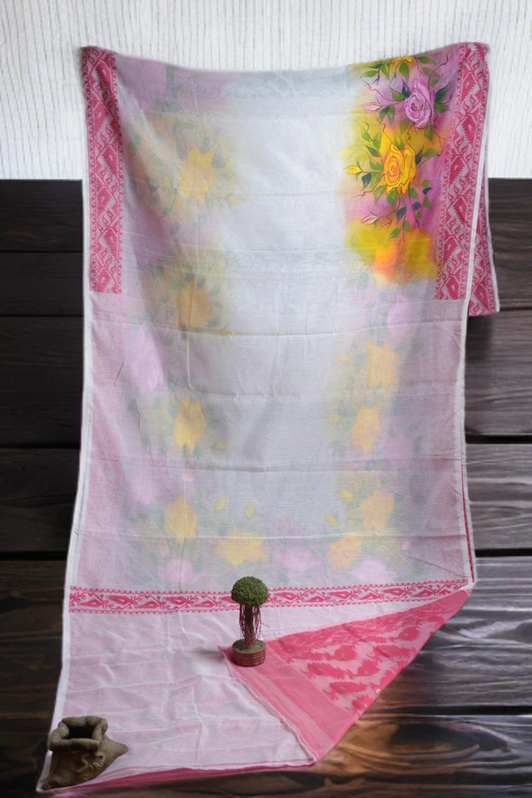 SKU-0366 -> JAMDANI -> Floral -> Hand Paint - Floral, Hand Paint, Dry Clean Only, Yes