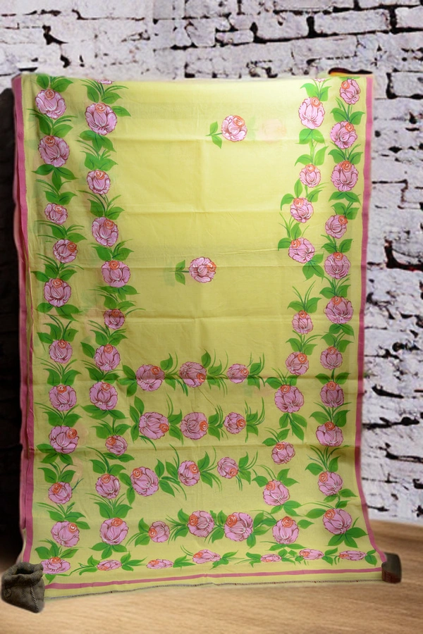 SKU-0367 -> JAMDANI -> Floral -> Hand Print - Floral, Hand Print, Dry Clean Only, Yes