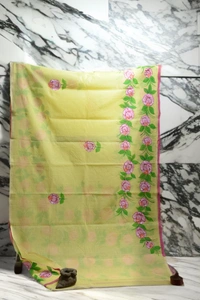 SKU-0367 -> JAMDANI -> Floral -> Hand Print - Floral, Hand Print, Dry Clean Only, Yes