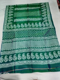 SKU1056 : Exclusive Indian Soft Bishnupuri Katan Silk Saree | Premium Quality - Block Print, Dry Wash Only, Yes