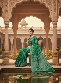 SKU1056 : Exclusive Indian Soft Bishnupuri Katan Silk Saree | Premium Quality - Block Print, Dry Wash Only, Yes