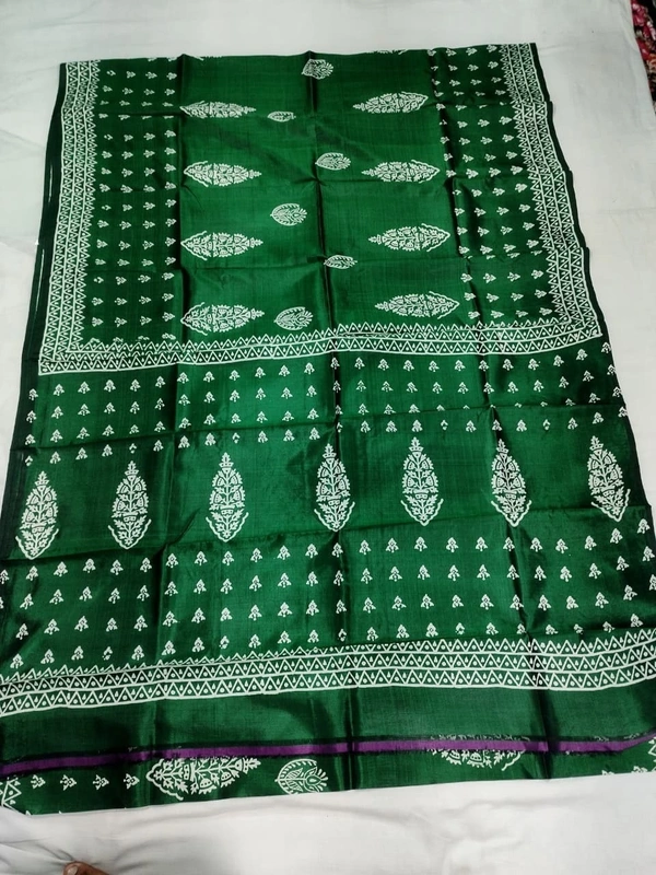 SKU1057 : Exclusive Indian Soft Bishnupuri Katan Silk Saree | Premium Quality - Block Print, Dry Wash Only, Yes