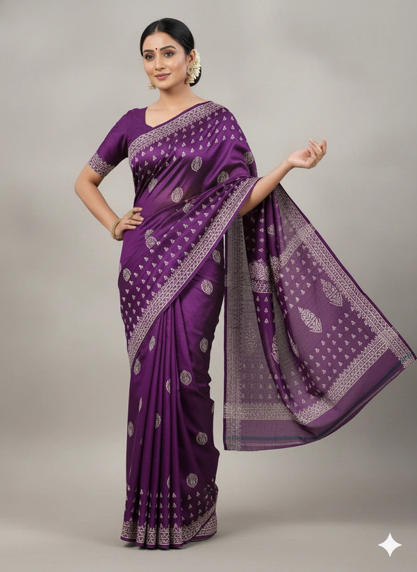 SKU1058 : Exclusive Indian Soft Bishnupuri Katan Silk Saree | Premium Quality - Block Print, Dry Wash Only, Yes