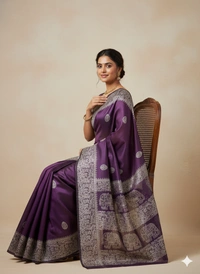 SKU1059 : Exclusive Indian Soft Bishnupuri Katan Silk Saree | Premium Quality - Block Print, Dry Wash Only, Yes