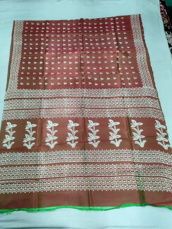 SKU1060 : Exclusive Indian Soft Bishnupuri Katan Silk Saree | Premium Quality - Block Print, Dry Wash Only, Yes