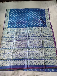 SKU1061 : Exclusive Indian Soft Bishnupuri Katan Silk Saree | Premium Quality - Block Print, Dry Wash Only, Yes