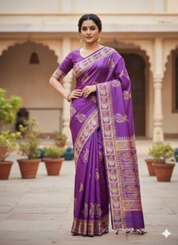 SKU1062 : Exclusive Indian Soft Bishnupuri Katan Silk Saree | Premium Quality - Block Print, Dry Wash Only, Yes