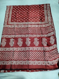 SKU1054 : Exclusive Indian Soft Bishnupuri Katan Silk Saree | Premium Quality - Block Print, Dry Wash Only, Yes