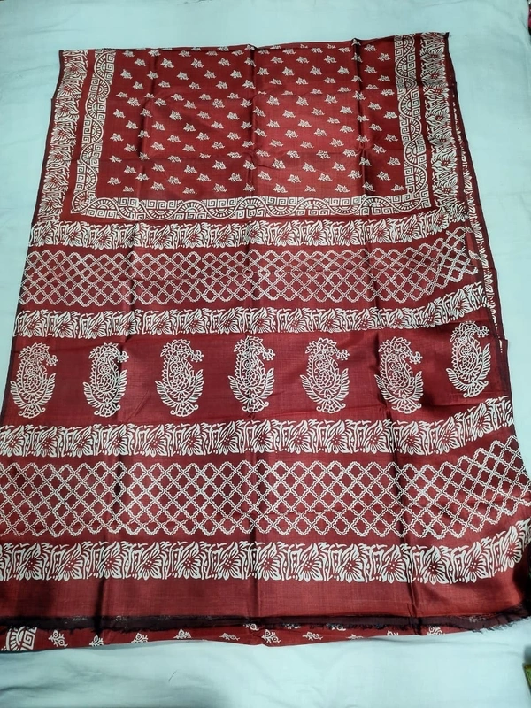 SKU1054 : Exclusive Indian Soft Bishnupuri Katan Silk Saree | Premium Quality - Block Print, Dry Wash Only, Yes
