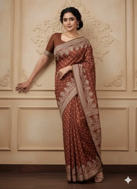 SKU1055 : Exclusive Indian Soft Bishnupuri Katan Silk Saree | Premium Quality - Block Print, Dry Wash Only, Yes