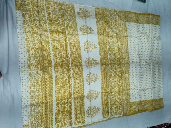 SKU1068 : Exclusive Indian Soft Bishnupuri Katan Silk Saree | Premium Quality - Block Print, Dry Wash Only, Yes