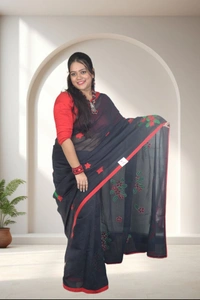 SKU-0736 : Elegant Pure Cotton Saree – Lightweight & Comfortable Daily Wear - Dry Wash, Yes