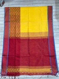 SKU0839 : Pure Handloom Cotton Saree – Handwoven, Lightweight & Breathable Fabric - Hand Wash, Yes