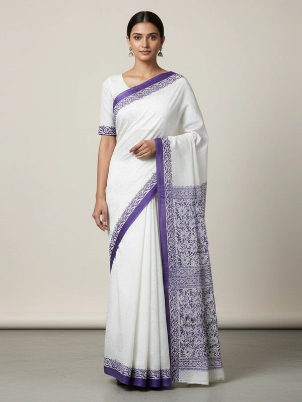SKU0846 : Mulmul Cotton Saree, Lightweight saree - Hand Wash, No