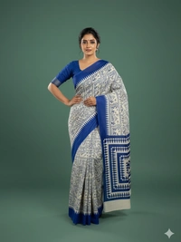 SKU0847 : Mulmul Cotton Saree, Lightweight saree - Hand Wash, No