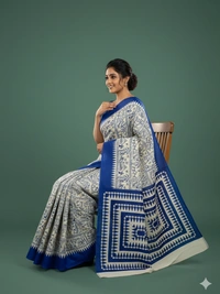SKU0847 : Mulmul Cotton Saree, Lightweight saree - Hand Wash, No