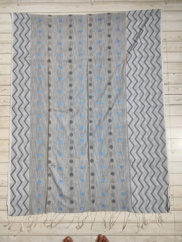 SKU0852 : Pure Khadi Cotton Saree – Handwoven, Lightweight & Breathable Fabric - Hand Wash, Yes