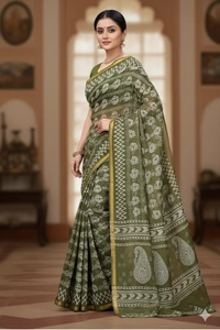 SKU0855 : Pure Chanderi Cotton – Traditional saree - Hand Wash, Yes