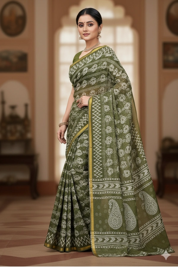 SKU0855 : Pure Chanderi Cotton – Traditional saree - Hand Wash, Yes