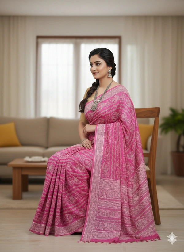 SKU0856 : Mulmul Cotton Saree, Lightweight saree - Hand Wash, No