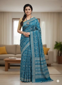 SKU0857 : Mulmul Cotton Saree, Lightweight saree - Hand Wash, No