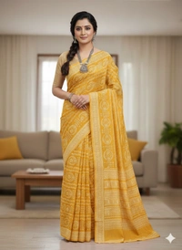 SKU0857 : Mulmul Cotton Saree, Lightweight saree - Hand Wash, No