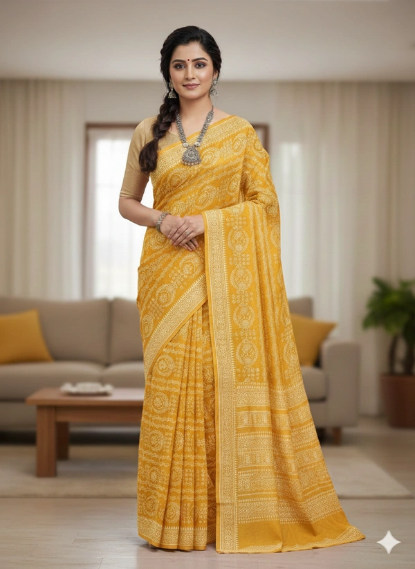 SKU0857 : Mulmul Cotton Saree, Lightweight saree - Hand Wash, No