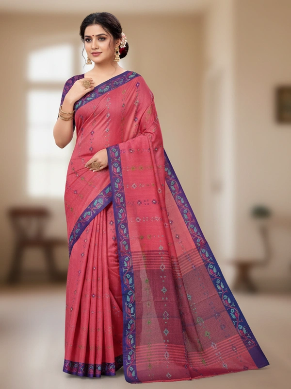 SKU0868 : Pure Handloom Cotton Saree – Handwoven, Lightweight & Breathable Fabric - Hand Wash, Yes