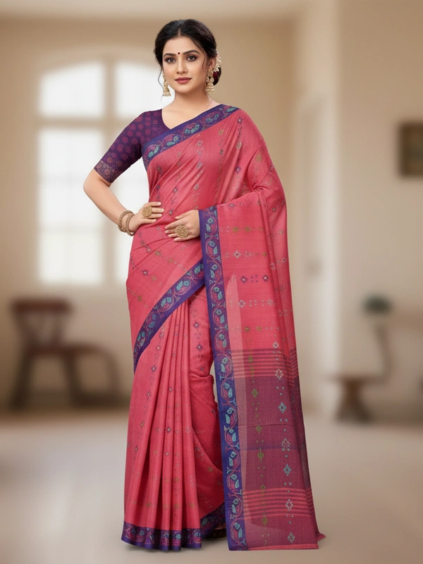 SKU0868 : Pure Handloom Cotton Saree – Handwoven, Lightweight & Breathable Fabric - Hand Wash, Yes