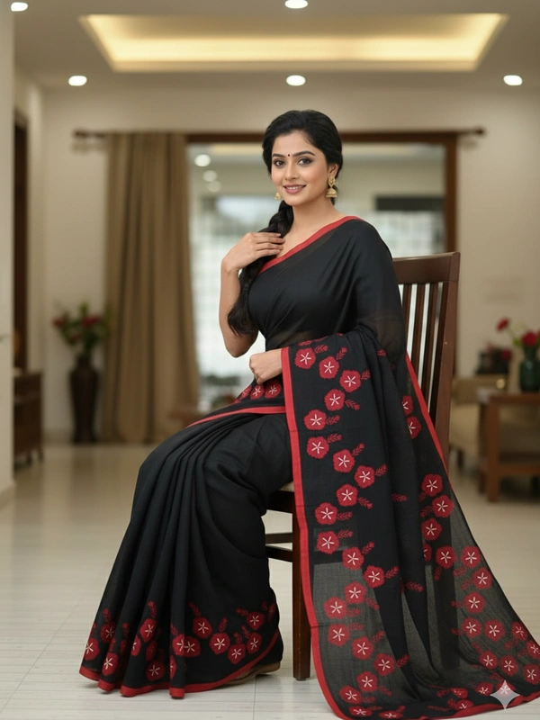 SKU0871 : Pure Handloom Cotton Saree – Handwoven, Lightweight & Breathable Fabric - Hand Wash, Yes
