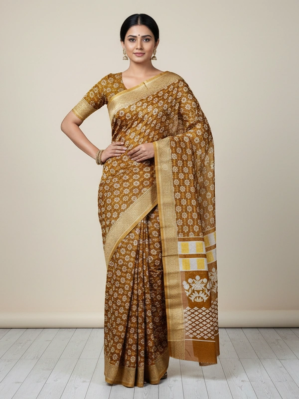 SKU0873 : Pure Chanderi Cotton – Traditional saree - Hand Wash, Yes