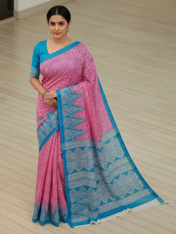 SKU0874 : Mulmul Cotton Saree, Lightweight saree - Hand Wash, No